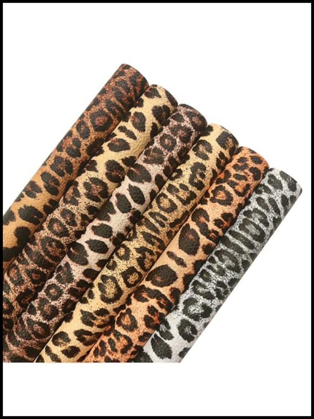 Synthetic PU Leather Sheets for DIY Crafts, A4 6 Pack Leopard Print